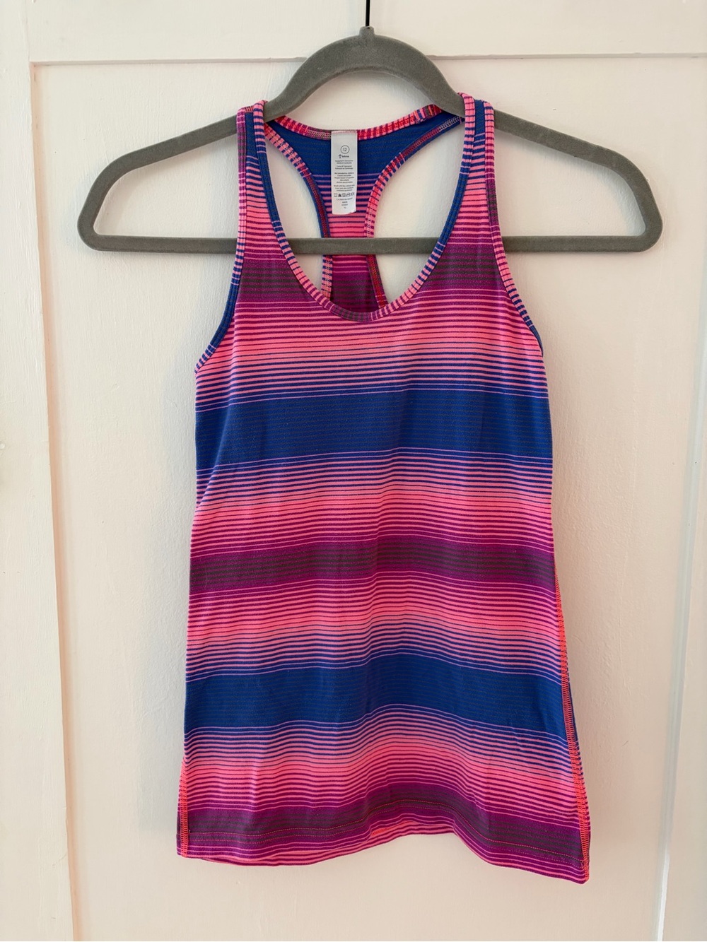 Ivivva Striped Racerback Tank Top in Pink & Blue